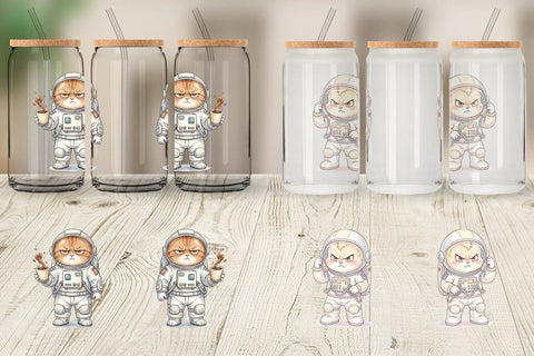 Glass Can Grumpy Astronaut Pets Sublimation artnoy 