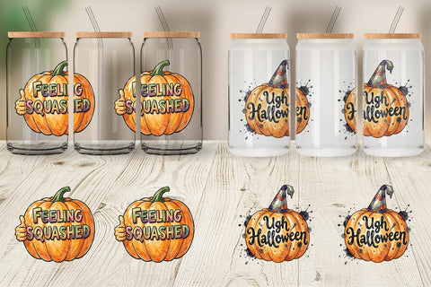 Glass Can Grumpy Autumn Pumpkin Quote Sublimation artnoy 