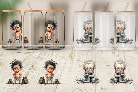 Glass Can Grumpy Baby Sublimation artnoy 
