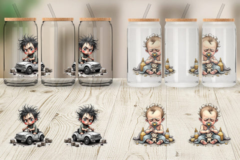 Glass Can Grumpy Baby Sublimation artnoy 
