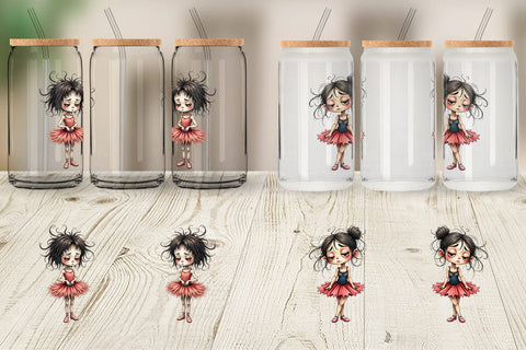 Glass Can Grumpy Ballerina Chaos Sublimation artnoy 