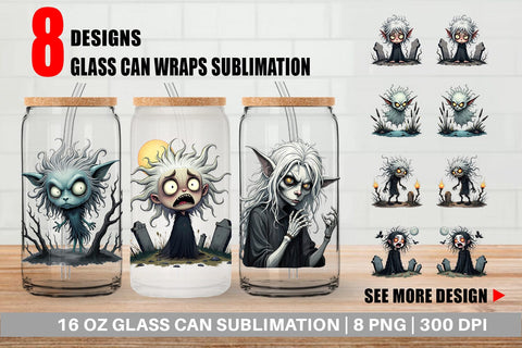 Glass Can Grumpy Banshee Sublimation artnoy 