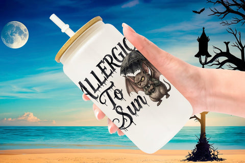 Glass Can Grumpy Beach Goth Typography Sublimation artnoy 