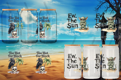 Glass Can Grumpy Beach Goth Typography Sublimation artnoy 