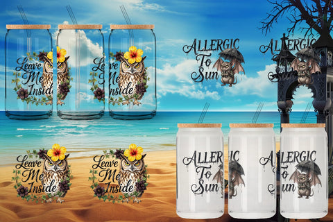 Glass Can Grumpy Beach Goth Typography Sublimation artnoy 