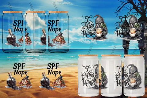 Glass Can Grumpy Beach Goth Typography Sublimation artnoy 