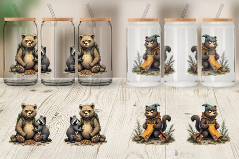 Glass Can Grumpy Bear Camp Sublimation artnoy 