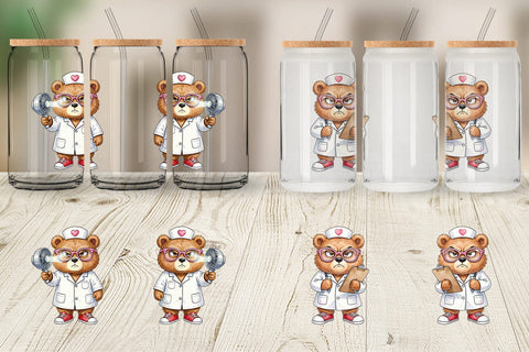 Glass Can Grumpy Bear Nurse Attitude Sublimation artnoy 