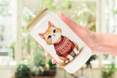 Glass Can Grumpy Cats Sublimation artnoy 