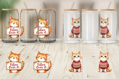 Glass Can Grumpy Cats Sublimation artnoy 