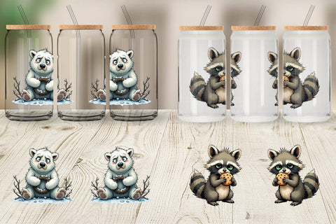 Glass Can Grumpy Christmas Critters Sublimation artnoy 