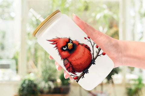 Glass Can Grumpy Christmas Critters Sublimation artnoy 