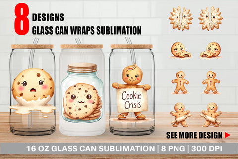 Glass Can Grumpy Cookies Sublimation artnoy 