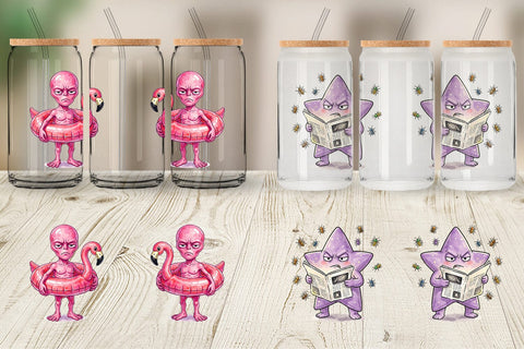 Glass Can Grumpy Cosmic Vacation Sublimation artnoy 