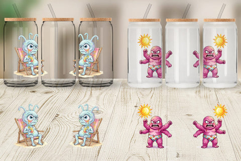 Glass Can Grumpy Cosmic Vacation Sublimation artnoy 
