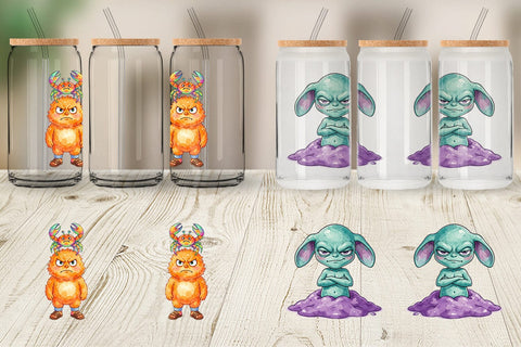 Glass Can Grumpy Cosmic Vacation Sublimation artnoy 