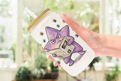 Glass Can Grumpy Cosmic Vacation Sublimation artnoy 