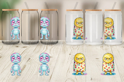 Glass Can Grumpy Cosmic Vacation Sublimation artnoy 
