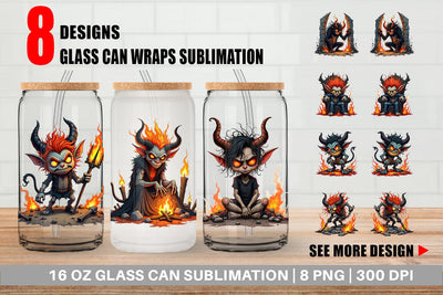 Glass Can Grumpy Demon Sublimation artnoy 