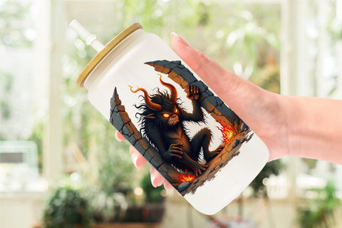 Glass Can Grumpy Demon Sublimation artnoy 