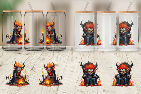 Glass Can Grumpy Demon Sublimation artnoy 