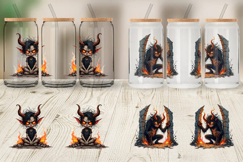 Glass Can Grumpy Demon Sublimation artnoy 