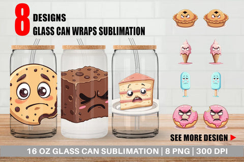 Glass Can Grumpy Desserts Sublimation artnoy 