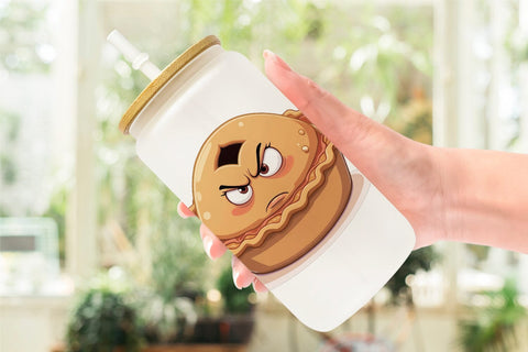 Glass Can Grumpy Desserts Sublimation artnoy 