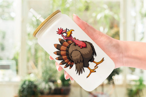 Glass Can Grumpy Farm Animals Sublimation artnoy 