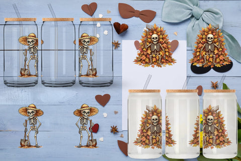 Glass Can Grumpy Garden Dad Bone Watercolor Sublimation artnoy 
