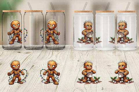 Glass Can Grumpy Gingerbread Gang Sublimation artnoy 
