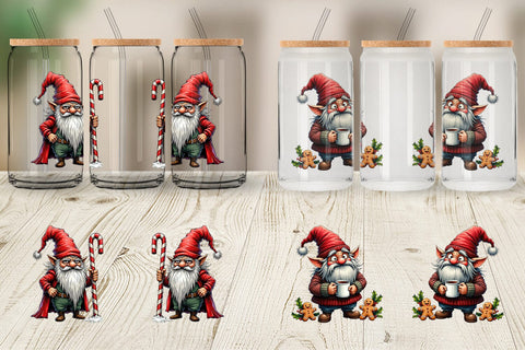 Glass Can Grumpy Gnome Christmas Sublimation artnoy 