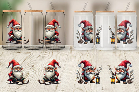Glass Can Grumpy Gnome Christmas Sublimation artnoy 