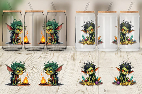 Glass Can Grumpy Goblin Sublimation artnoy 
