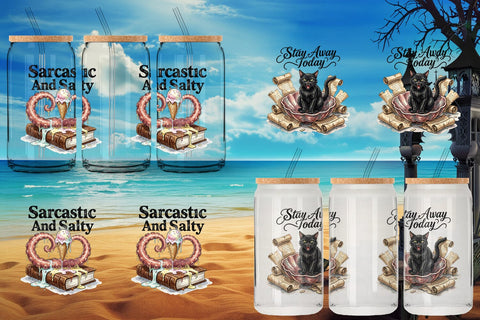Glass Can Grumpy Gothic Summerween Quote Sublimation artnoy 