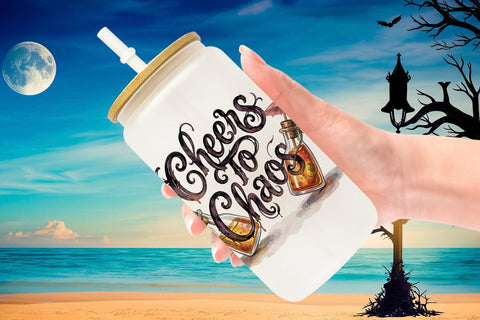 Glass Can Grumpy Gothic Summerween Quote Sublimation artnoy 