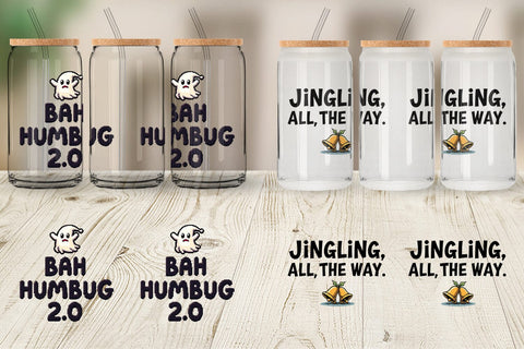 Glass Can Grumpy Greetings A Bah Humbug Quote Sublimation artnoy 