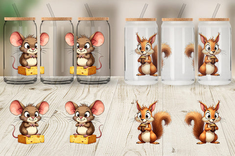 Glass Can Grumpy Kitchen Critters Sublimation artnoy 