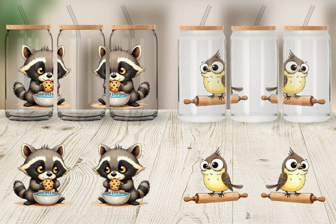 Glass Can Grumpy Kitchen Critters Sublimation artnoy 