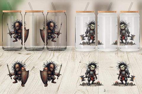 Glass Can Grumpy Knight Sublimation artnoy 
