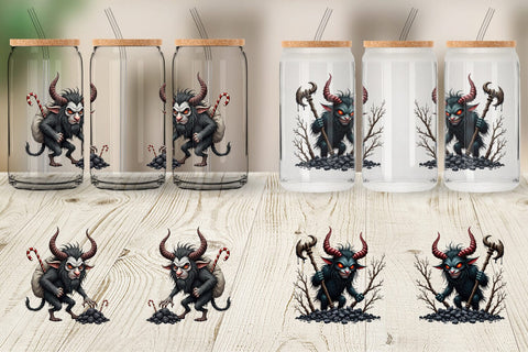Glass Can Grumpy Krampus Sublimation artnoy 