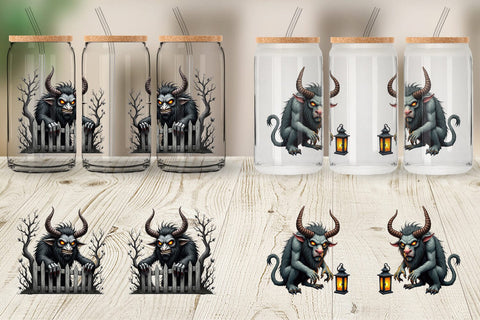 Glass Can Grumpy Krampus Sublimation artnoy 