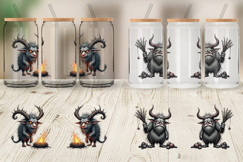 Glass Can Grumpy Krampus Sublimation artnoy 