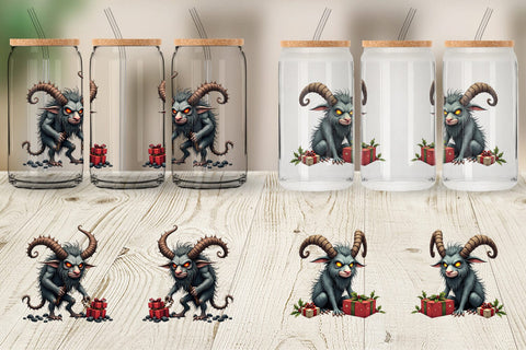 Glass Can Grumpy Krampus Sublimation artnoy 