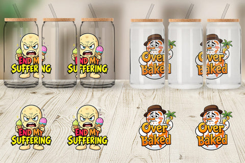 Glass Can Grumpy Melting Snowman Sarcastic Quotes Sublimation artnoy 