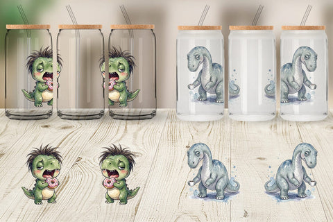 Glass Can Grumpy Monday Dino Sublimation artnoy 