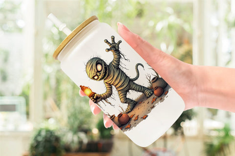 Glass Can Grumpy Mummy Sublimation artnoy 
