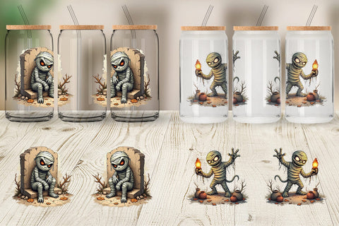 Glass Can Grumpy Mummy Sublimation artnoy 