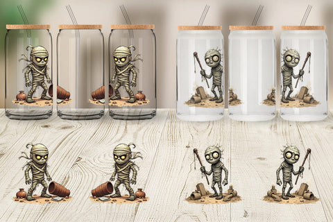 Glass Can Grumpy Mummy Sublimation artnoy 