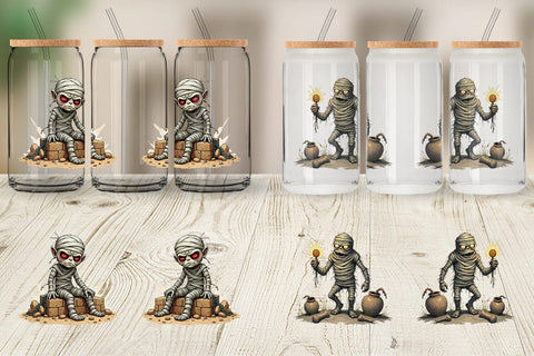 Glass Can Grumpy Mummy Sublimation artnoy 